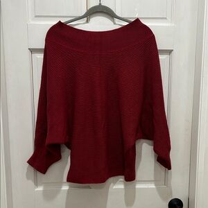 Stylish Off-the-Shoulder Burgundy Sweater